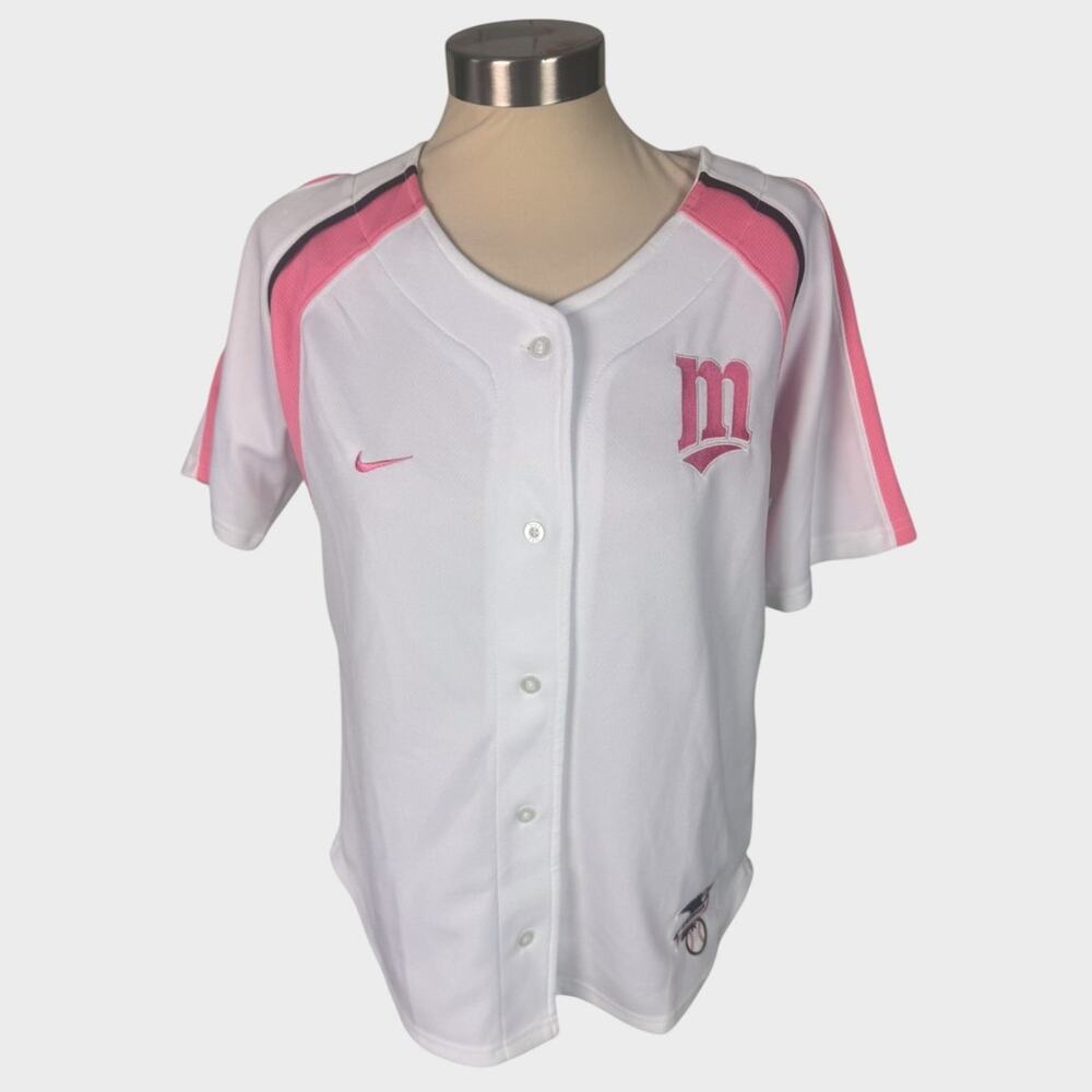 Nike MLB American League Large Twins Button Front Short Sleeve Jersey